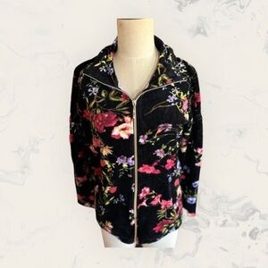 DRAPER’S & DAMON’S  FLORAL VELOUR ZIP-UP size M